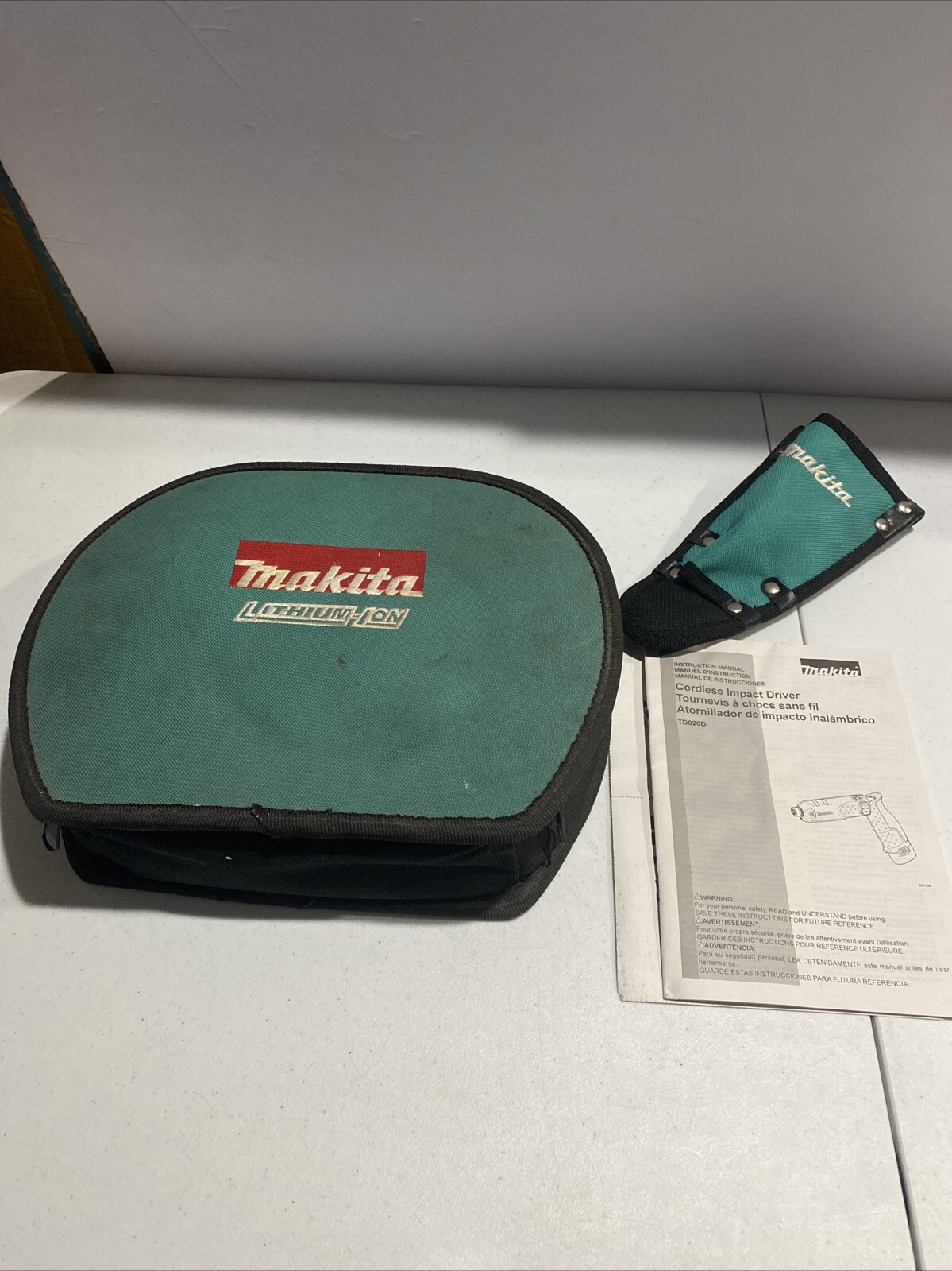 Makita TD020D tool case, Belt Holder, And Manual ONLY NO TOOL