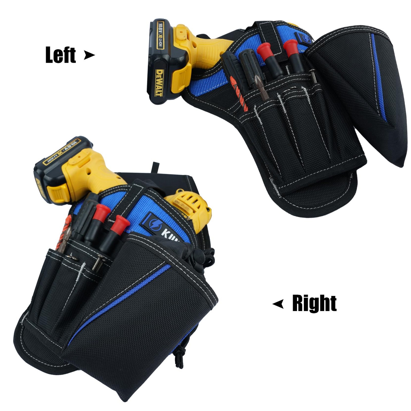 KUNN 3-in-1 Right-handed Drill Holster Set with Magnetic Wristband and Tool B…