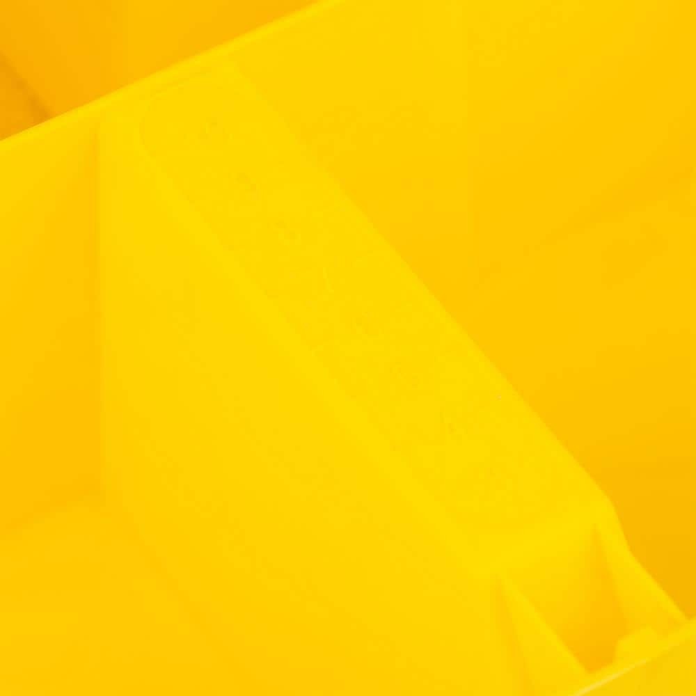 10.25 in. Bucket Stacker Small Parts Organizer Bucket Organization Yellow