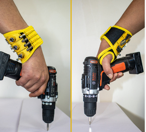 Magnetic Wristband with Thumb Support Strong Magnets Tool Holder for Screws Bits