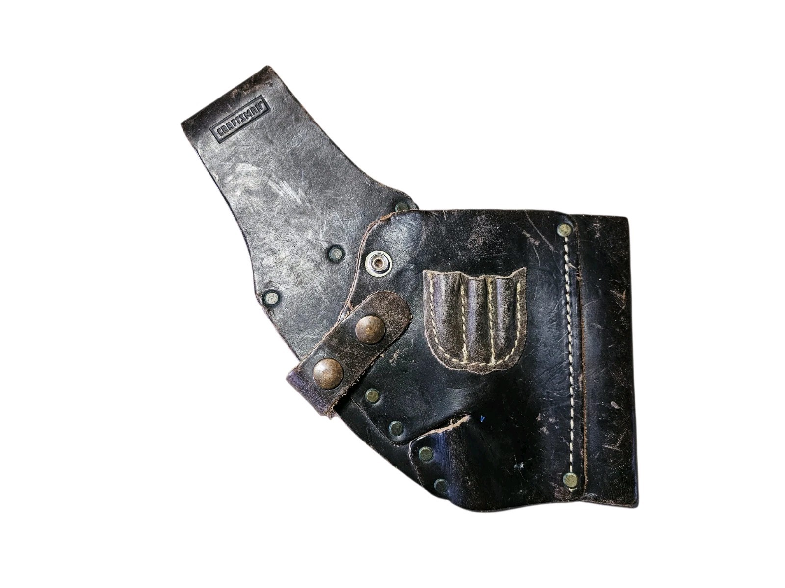 Vintage CRAFTSMAN Brown Leather Tool Pouch Holster Made In Mexico