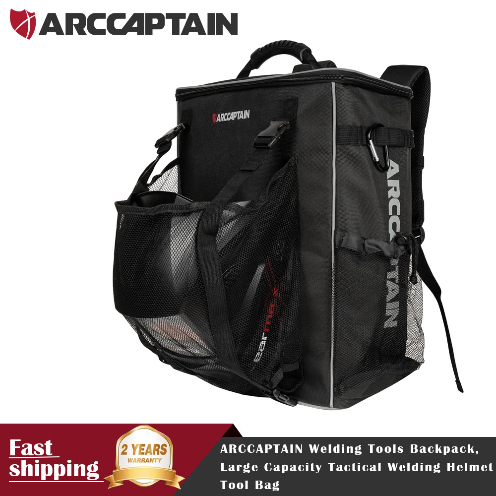 ARCCAPTAIN Welding Tools Backpack, Large Capacity Tactical Welding Helmet Tool