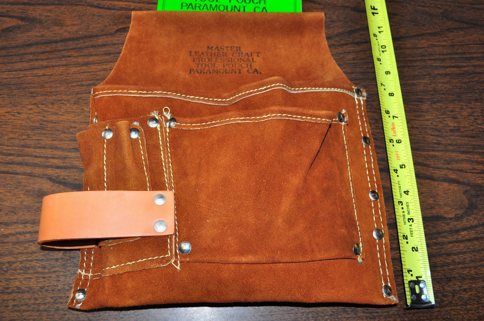 Genuine Leather Nail 2 Pouch bag Left Hnd Hammer,PlierDrivr Holder Master RE222L