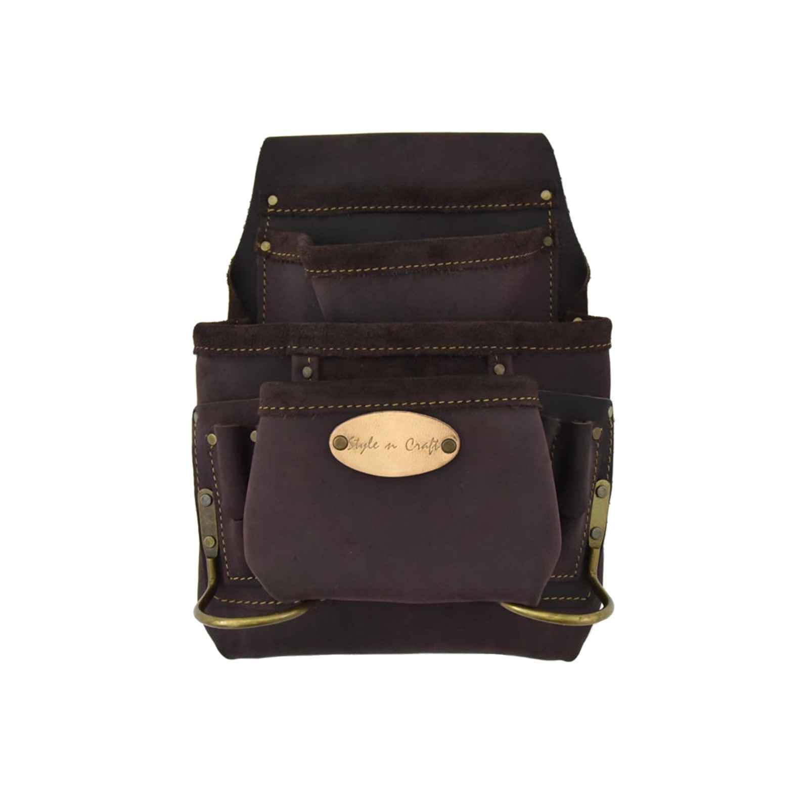 Style n Craft 90923 – 10 Pocket Nail & Tool Pouch in Oiled Top Grain Leather