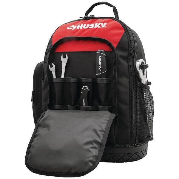 Husky 16 in. Pro Tool Backpack Heavy Duty Rubber Bottom Storage Bag H-68003-03