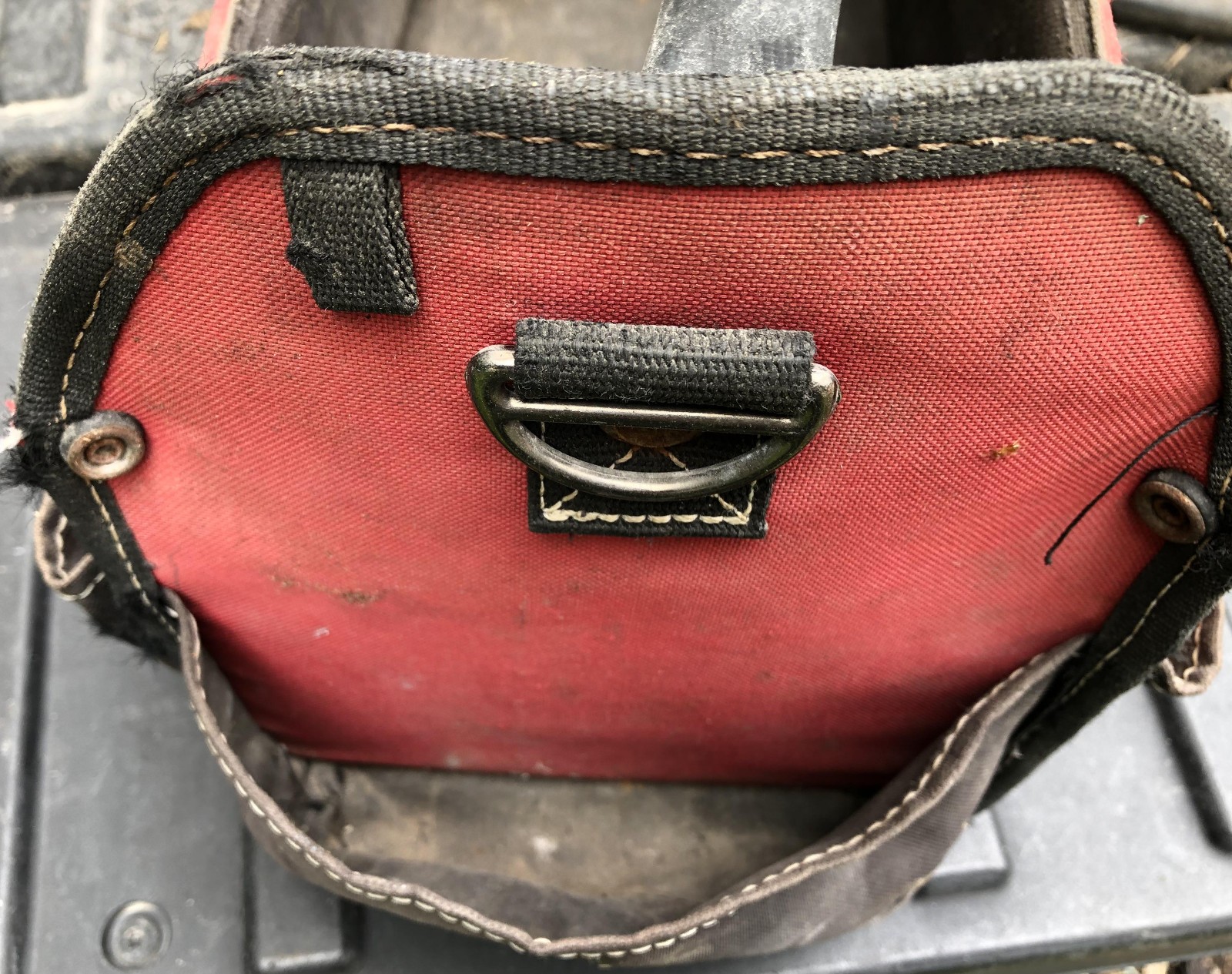 Husky Heavy Duty Red Black Contractor 14x8x10 Jobsite Tool Bag tote caddy 398821