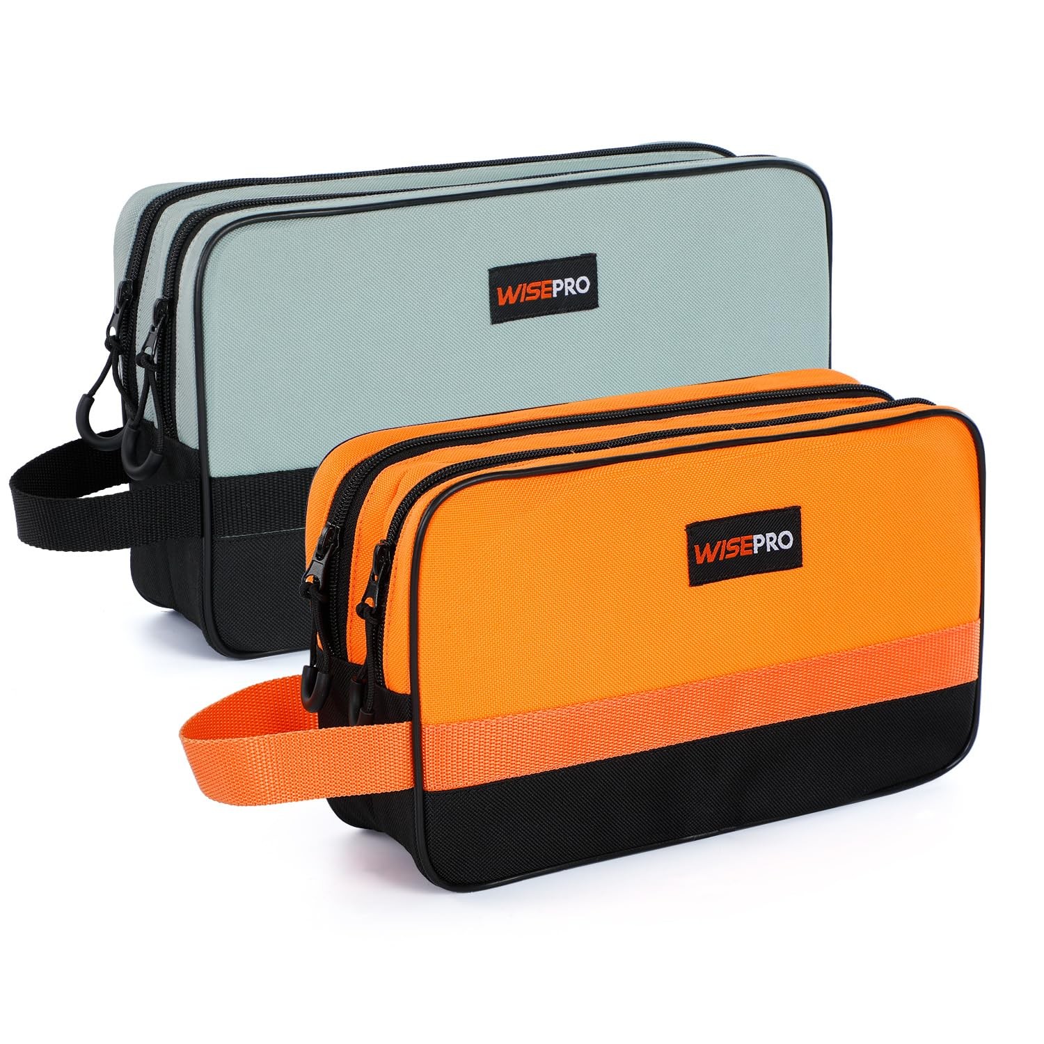 2 PCS Dual Compartment Waterproof 600D Small Zippered Tool Pouch with Handle
