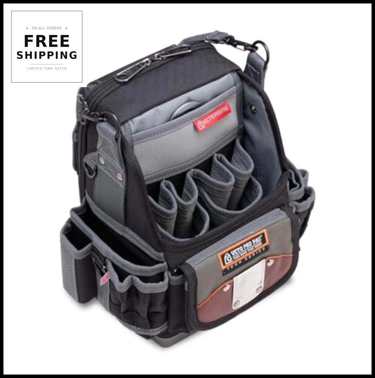 Hybrid Tool Meter Bag 12 Inch 27 Pockets Waterproof Base Clip Tape Holder