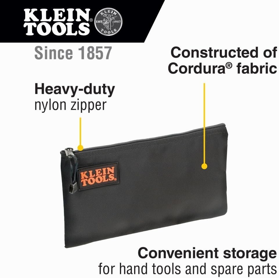 Klein 5139B 12.5-Inch Tool Pouch – Heavy-Duty Cordura Zippered Storage Solution