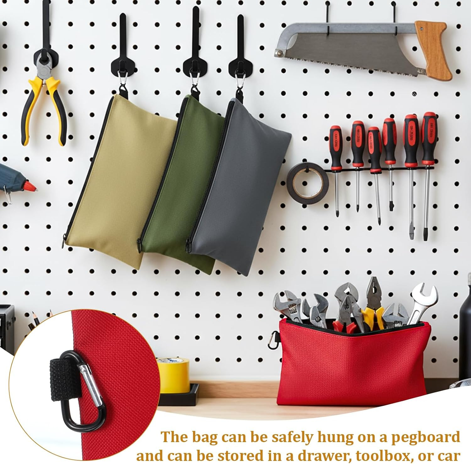 10 Pack Canvas Tool Bag Pouches, Heavy Duty Zipper Pouch | Utility Pouches