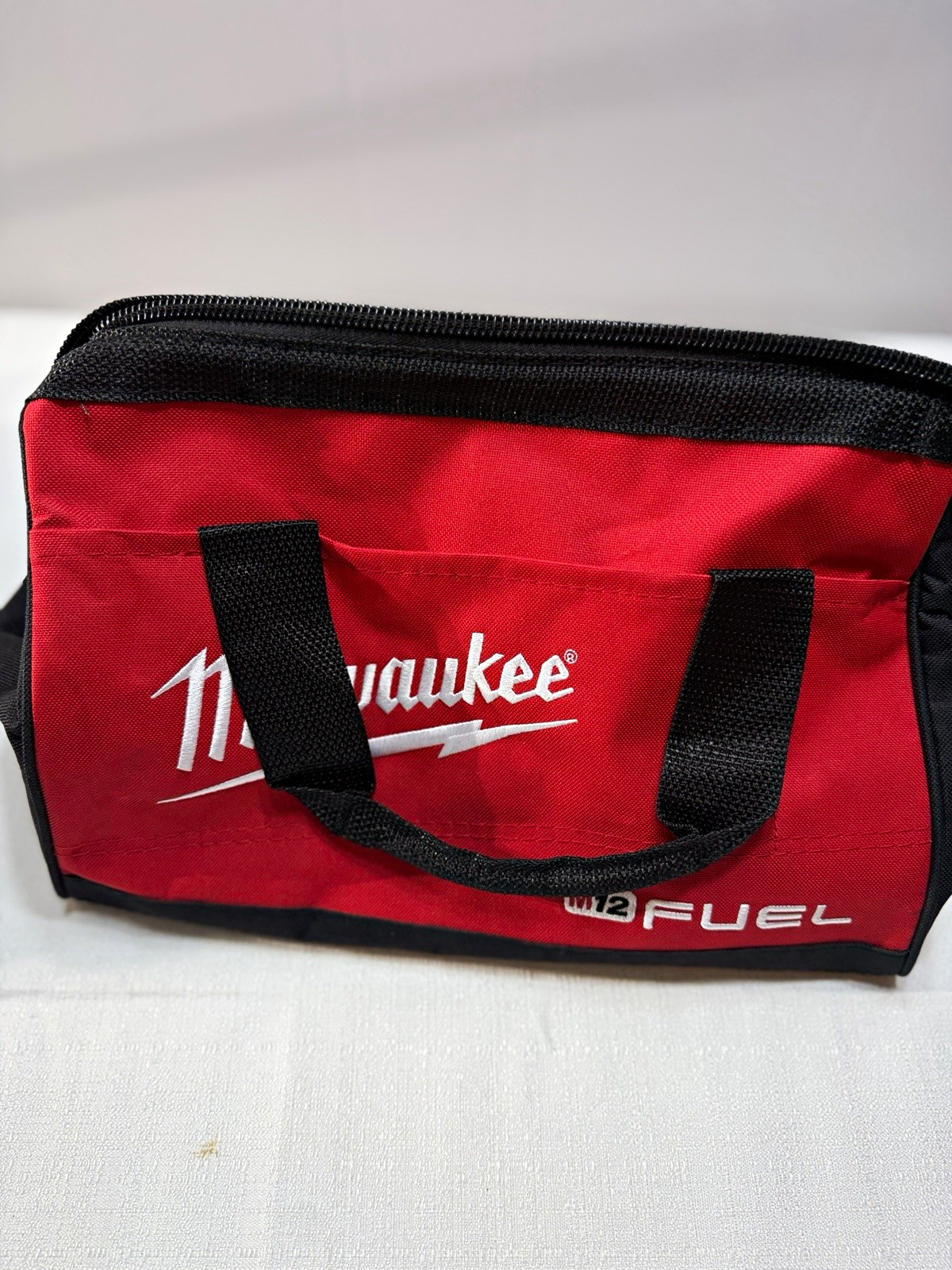 Milwaukee M12 FUEL Tool Bag with Handle, Zipper Closure, Red & Black, 1