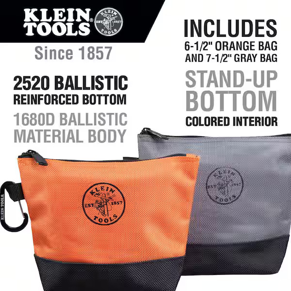 9 in. Stand-Up Zipper Tool Bag (2-Pack)
