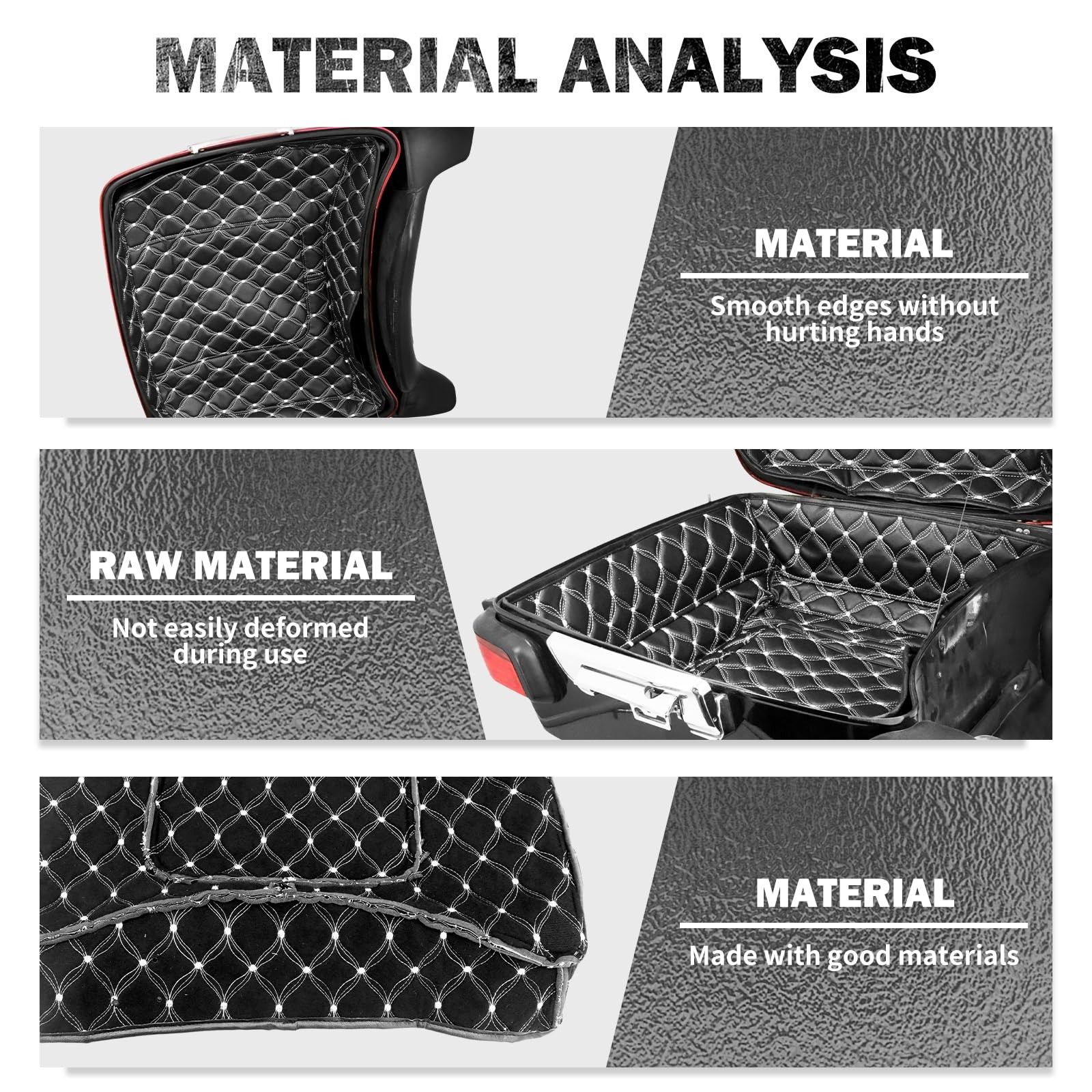 King Tour Pack Liners White Thread Stitching Touring Pak Inserts Fit for Harl…