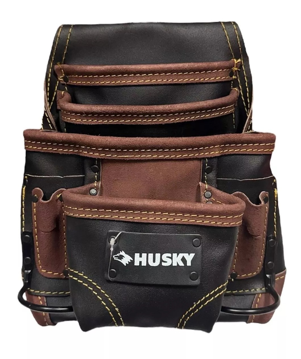 10 PKT Oil Tan Construction Leather Tool Pouch Bag Belt
