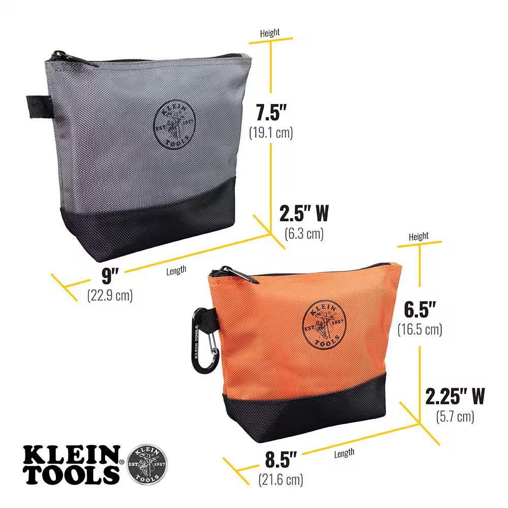 9 In. Stand-Up Zipper Tool Bag (2-Pack) Free Shipping New
