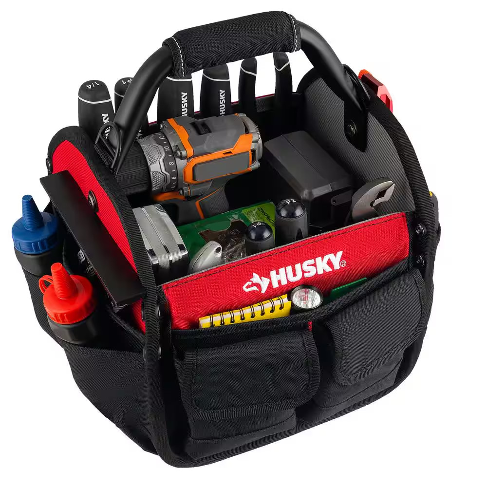 Husky 10 In. 15 Pocket Open Top Tool Bag