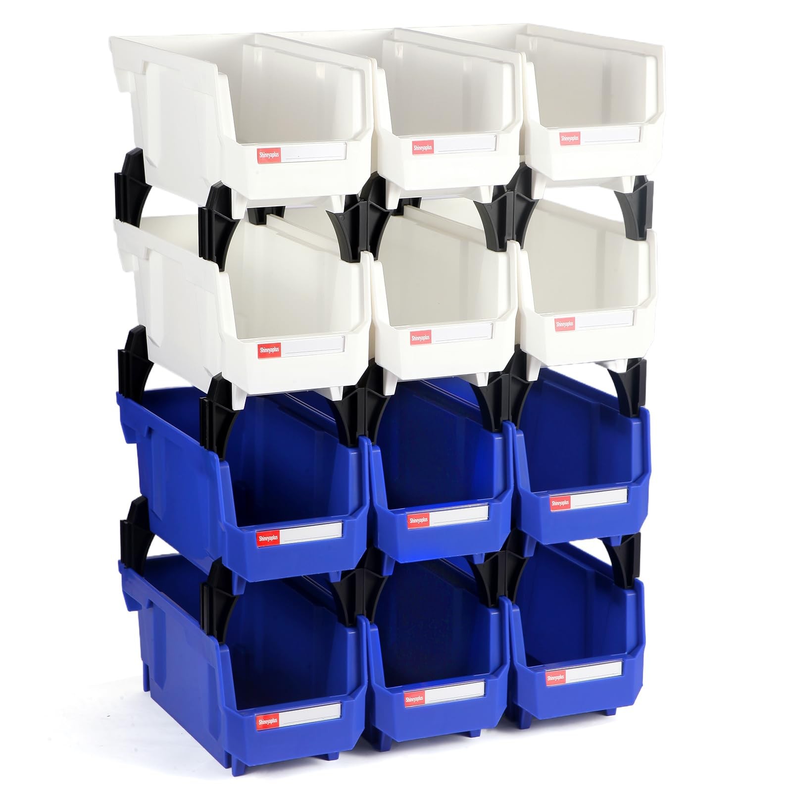 Stackable Storage Bins 12 Pack (11x5x5 Inch), Plastic Stackable Storage Organ…