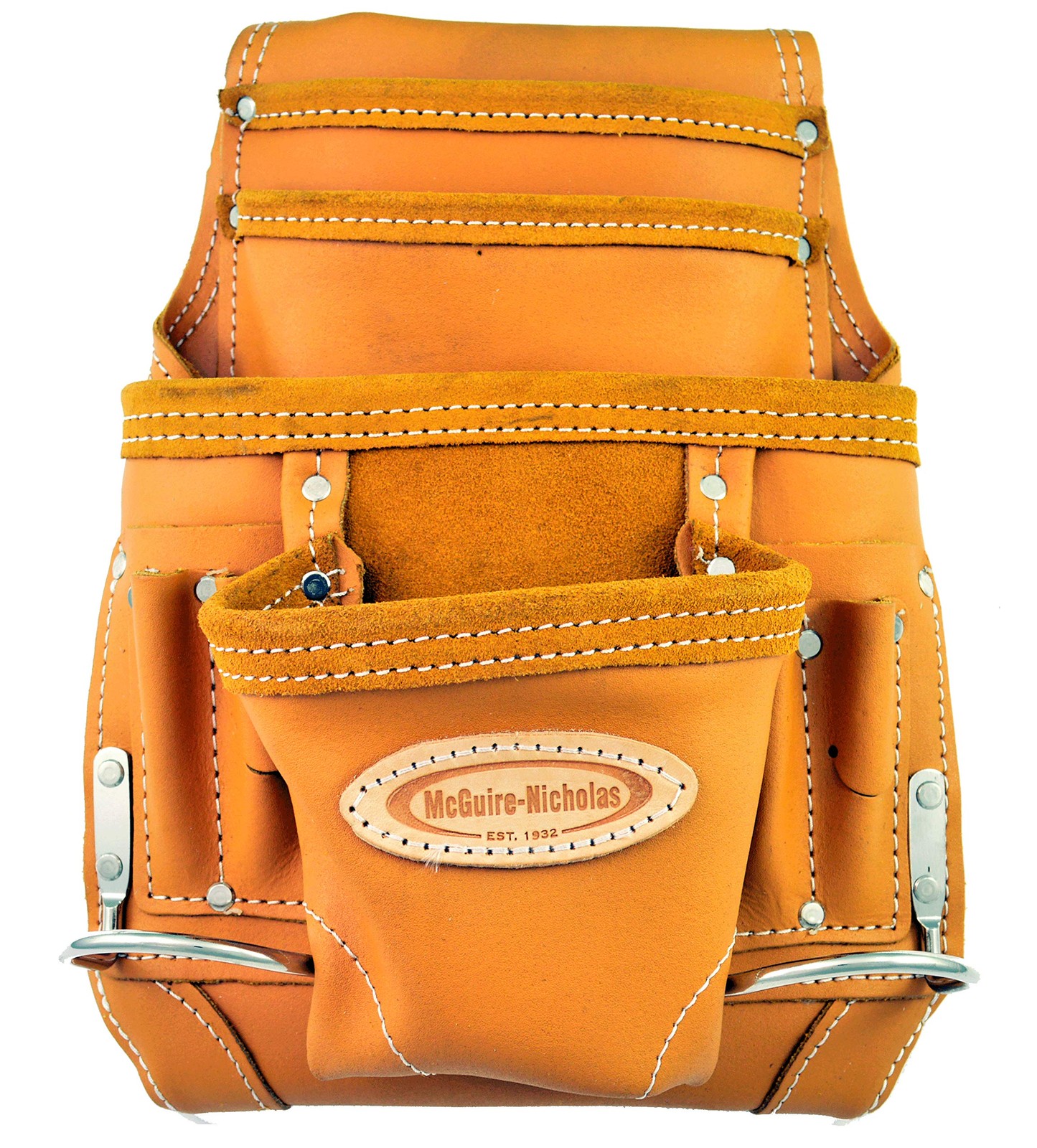 McGuire-Nicholas 689 MB 10 Pocket Pro Carpenter Pouch in Tan Full Grain