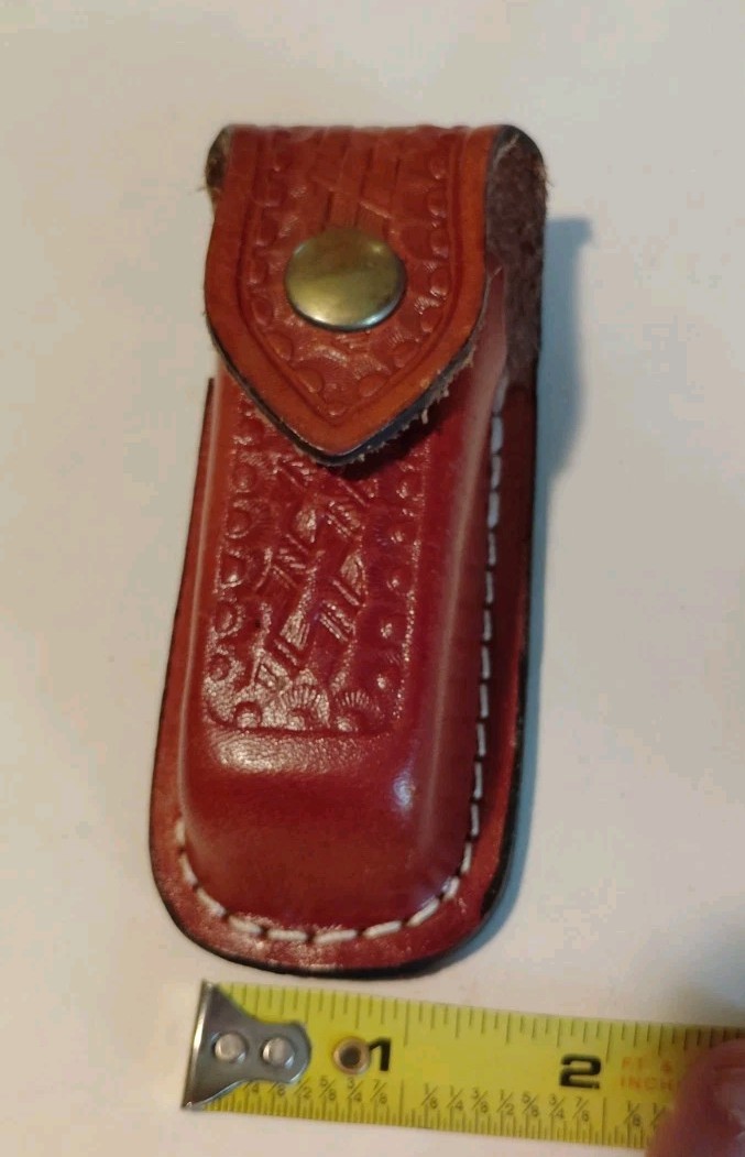 Leather Pocket Knife Sheath For Folding Blade Knives Case Belt Pouch Tooled