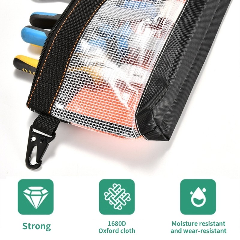 Waterproof Tool Storage Pouch 1680D Oxford Fabric Antistatic Metal Hook Design