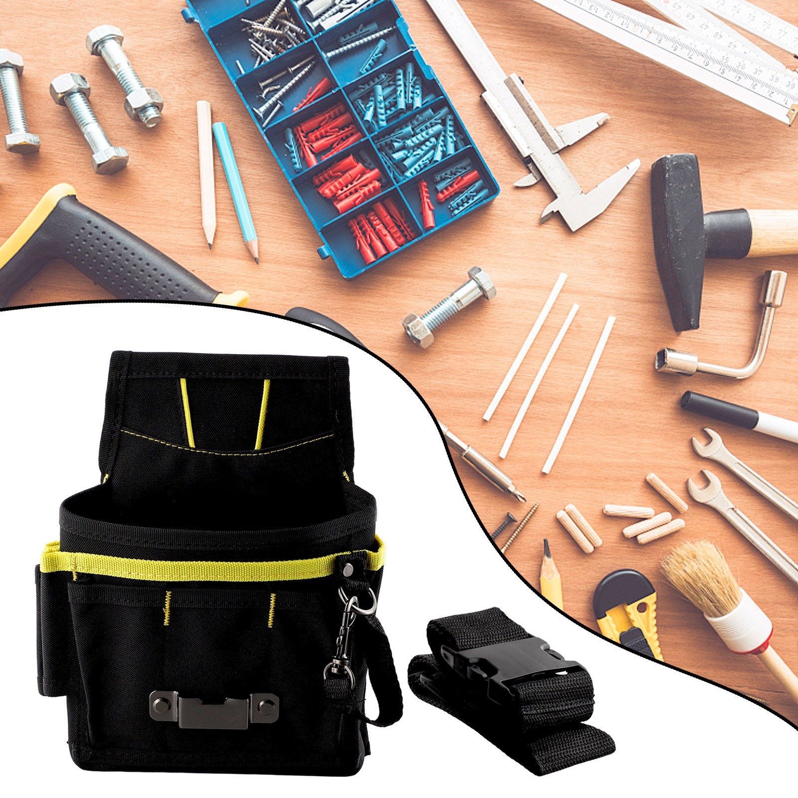 Hot Sale Tool Bag Waist Storage With Pockets 24*17*4cm Belt Tool Black