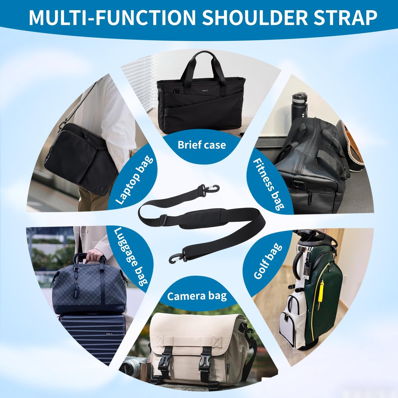 63″ Adjustable Shoulder Strap Compatible with Veto Pro Pac,with Detachable Thic