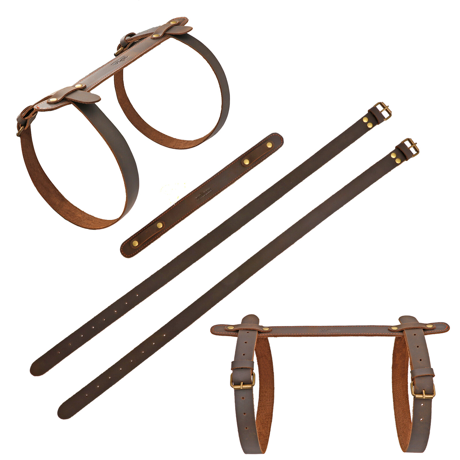 Leather Picnic/Motorcycle Blanket Carry Handle Belt Bedroll Strap Adjust