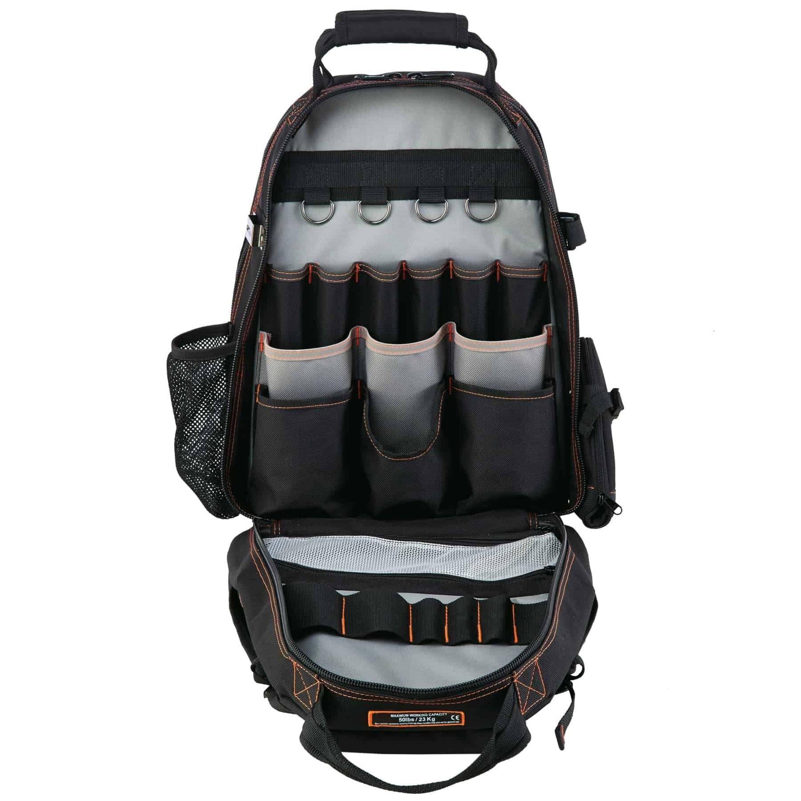 Arsenal 5843 Tool Backpack Dual Compartments,Black,Regular