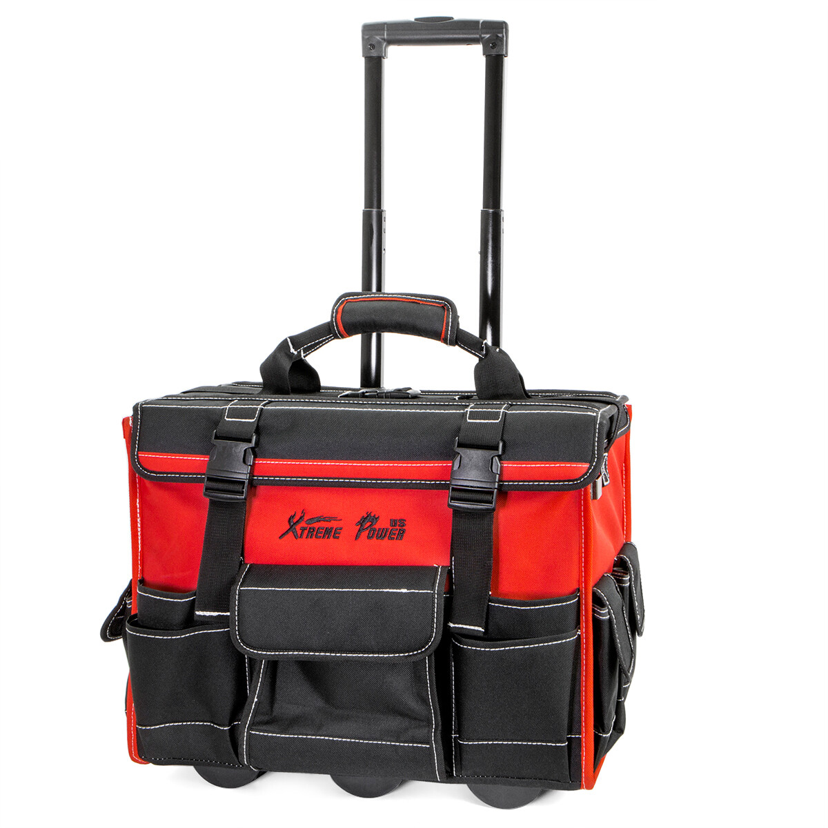 XtremepowerUS Rolling Tool Bag 18″ With Wheels Portable Storage Organizer
