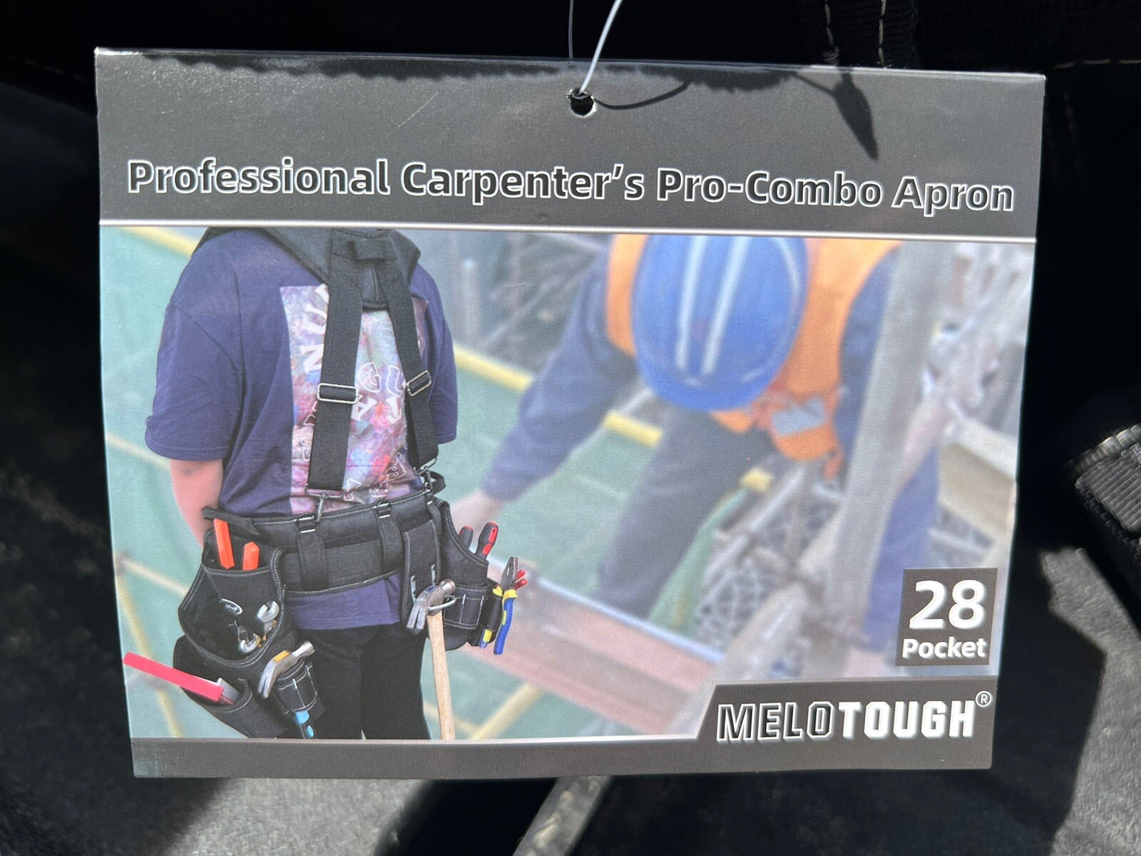 MELOTOUGH 28-Pocket Pro Framer’s rig Combo Apron Tool Belt and Heavy Duty Black