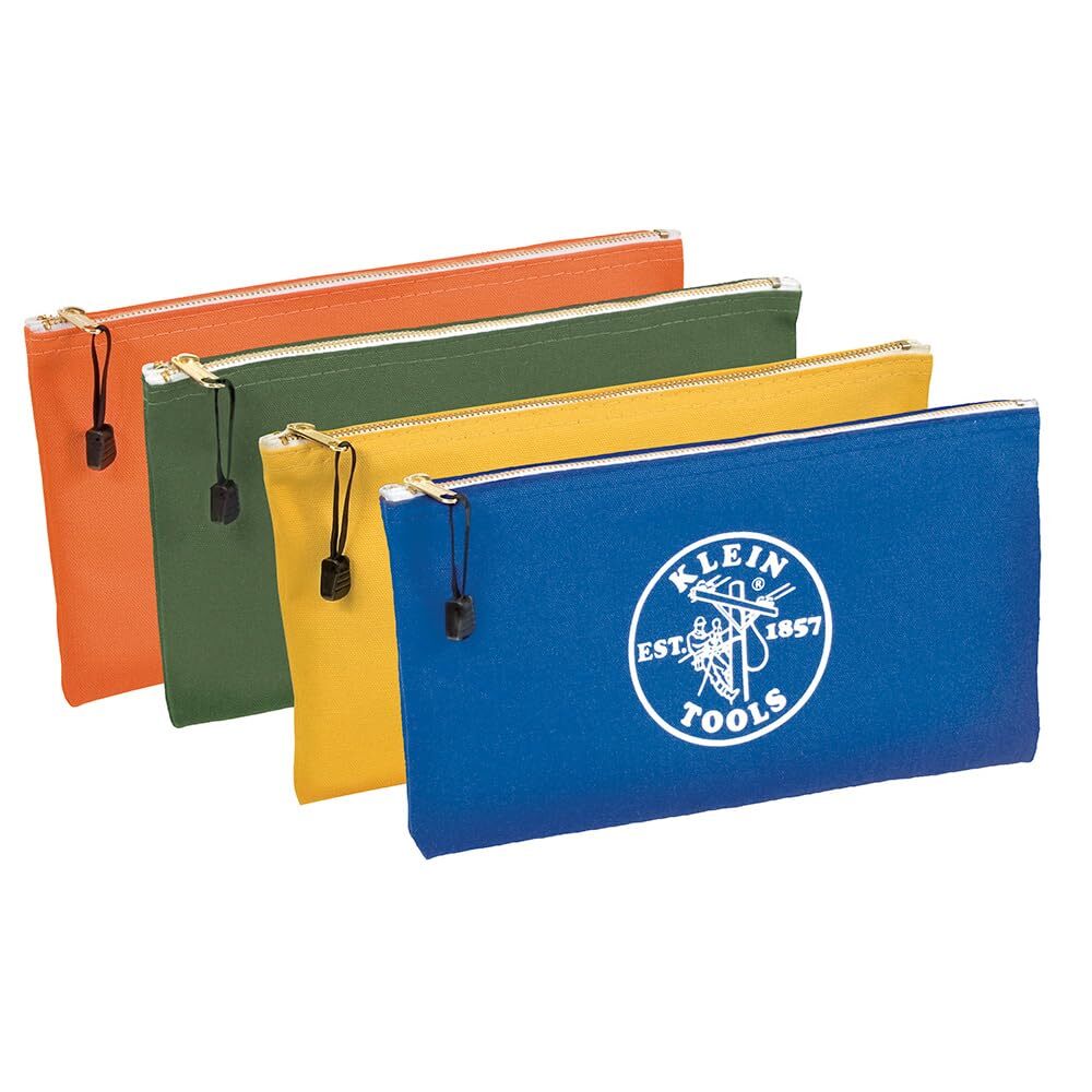 4 Pack Klein Tools Portable Tool Box Bags Olive Orange Blue Yellow Canvas Set