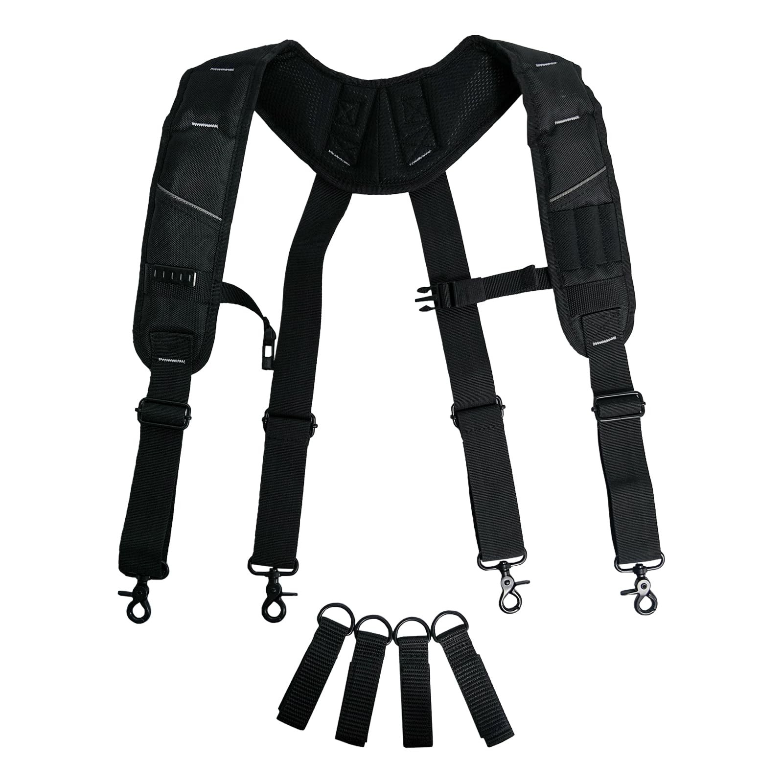 KUNN Tool Belt Suspenders Padded Carpenter Construction BLACK, Black