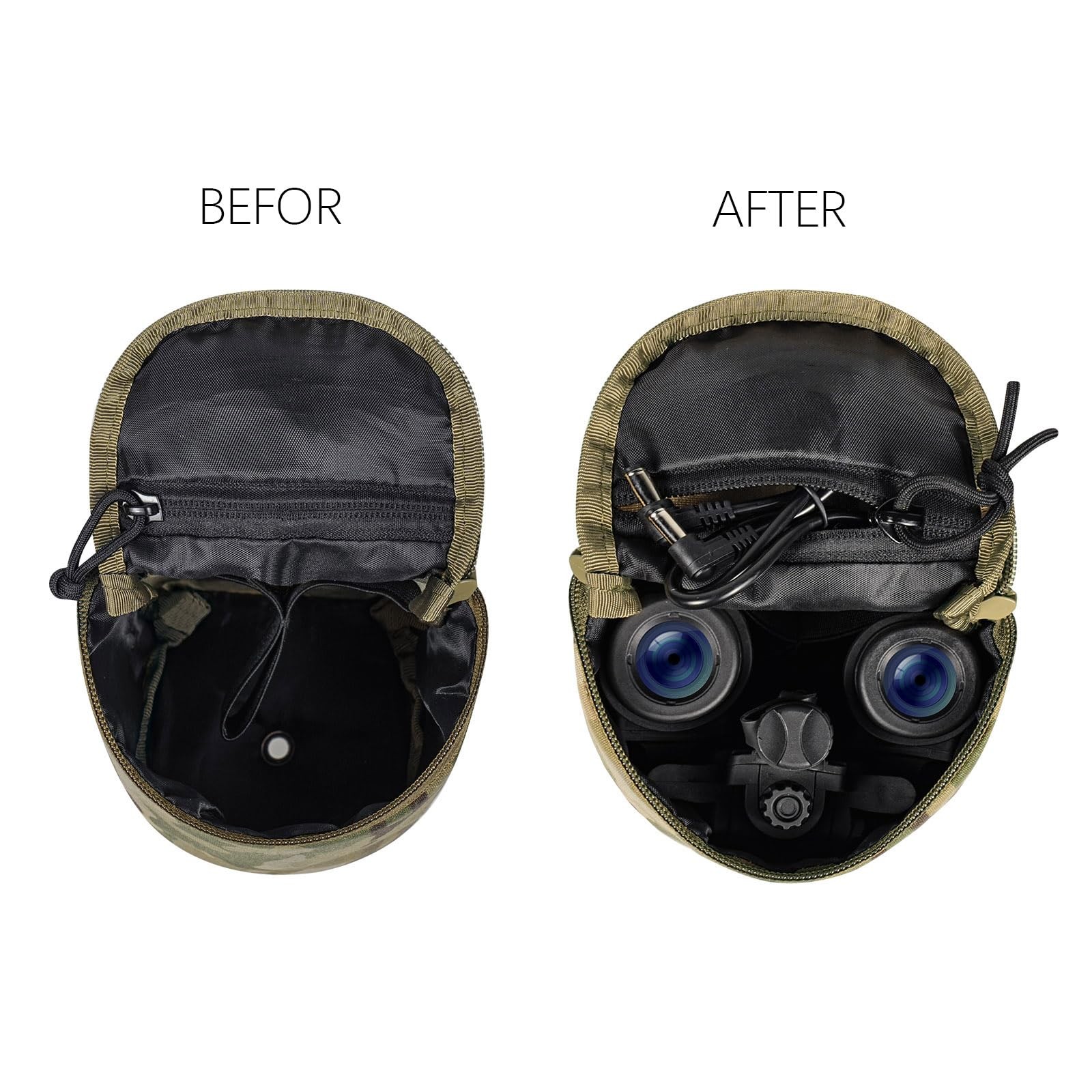 Lonloke Tactical NVG Pouch，MOLLE Night Vision Carrying Case，Soft Padded MC