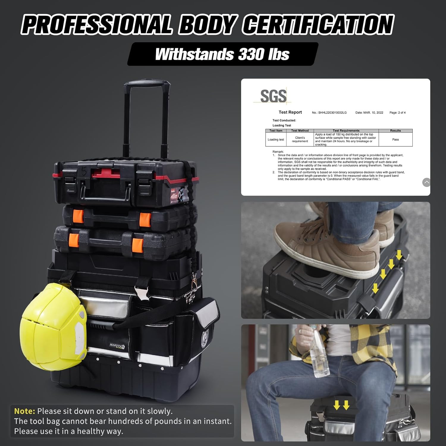 18” Rolling Tool Bag with Wheels, Tool Bags Organizer, with Telescopic Handle a