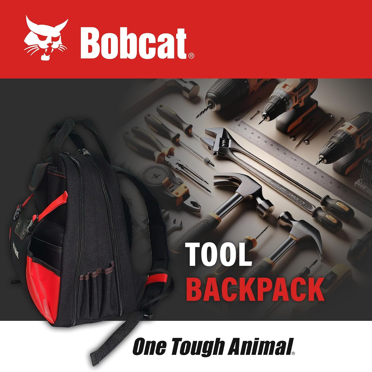 Durable Bobcat Tool Backpack for Electricians, HVAC & Construction Pros