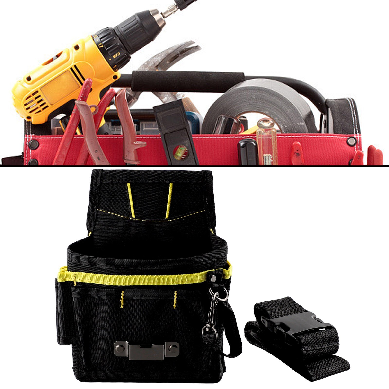 Hot Sale Tool Bag Waist Storage With Pockets 24*17*4cm Belt Tool Black