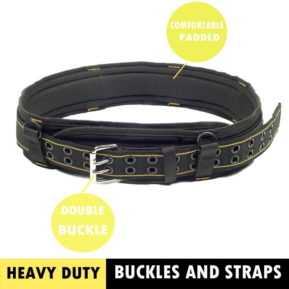 3 inch Padded Tool Belt Work Tool Belt for Heavy Duty Work(Yellow and Black)