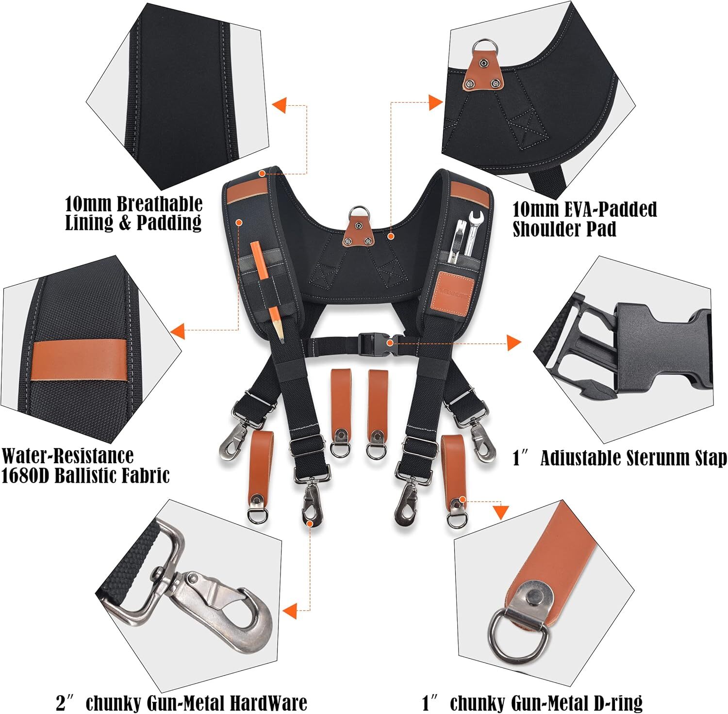WELKINLAND Heavy Duty Leather Tool Belt Sling, Leather Tool Pouch Sling