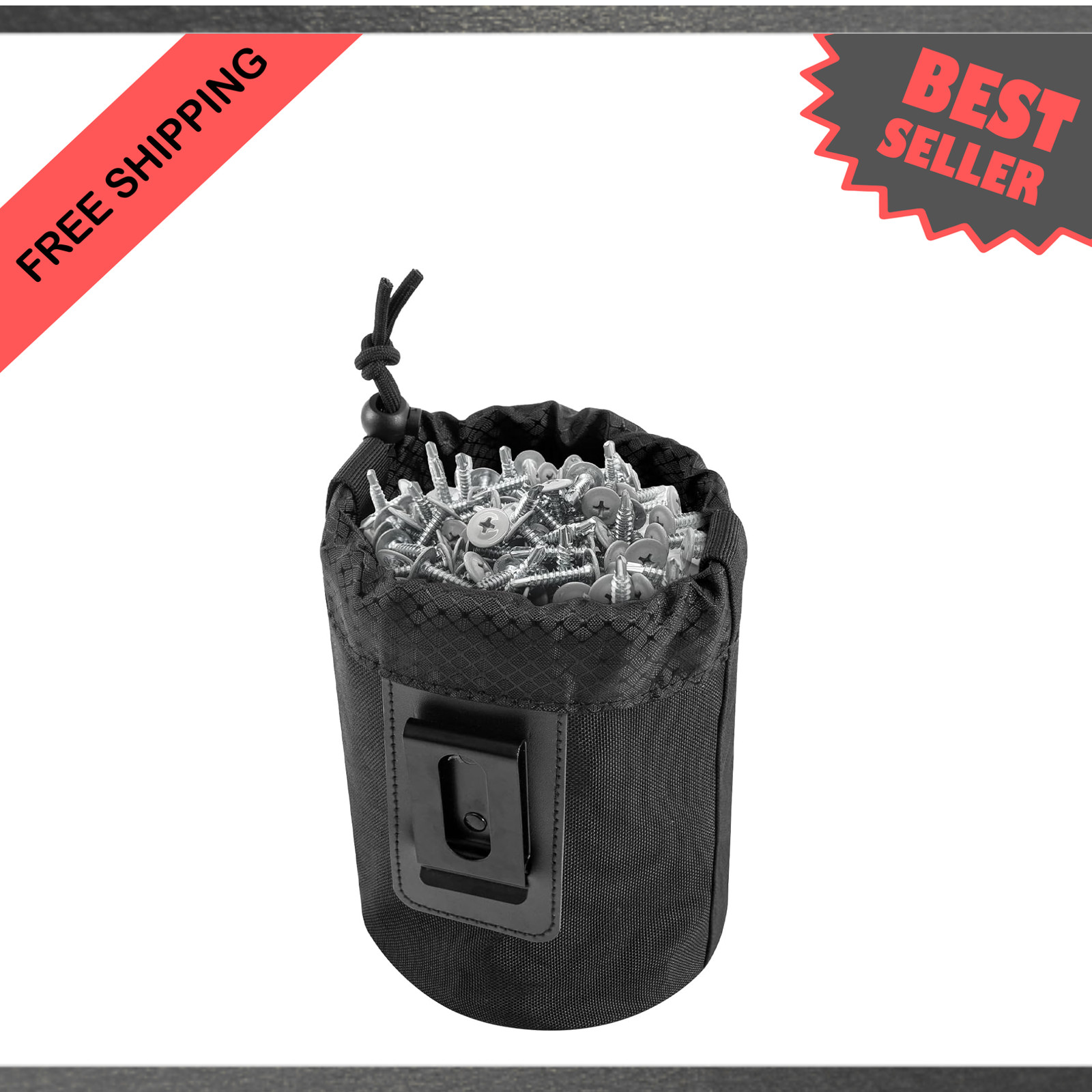 Nail Screw Work Pouch Metal Clip-On Tool Pouch for Contractors Electrician