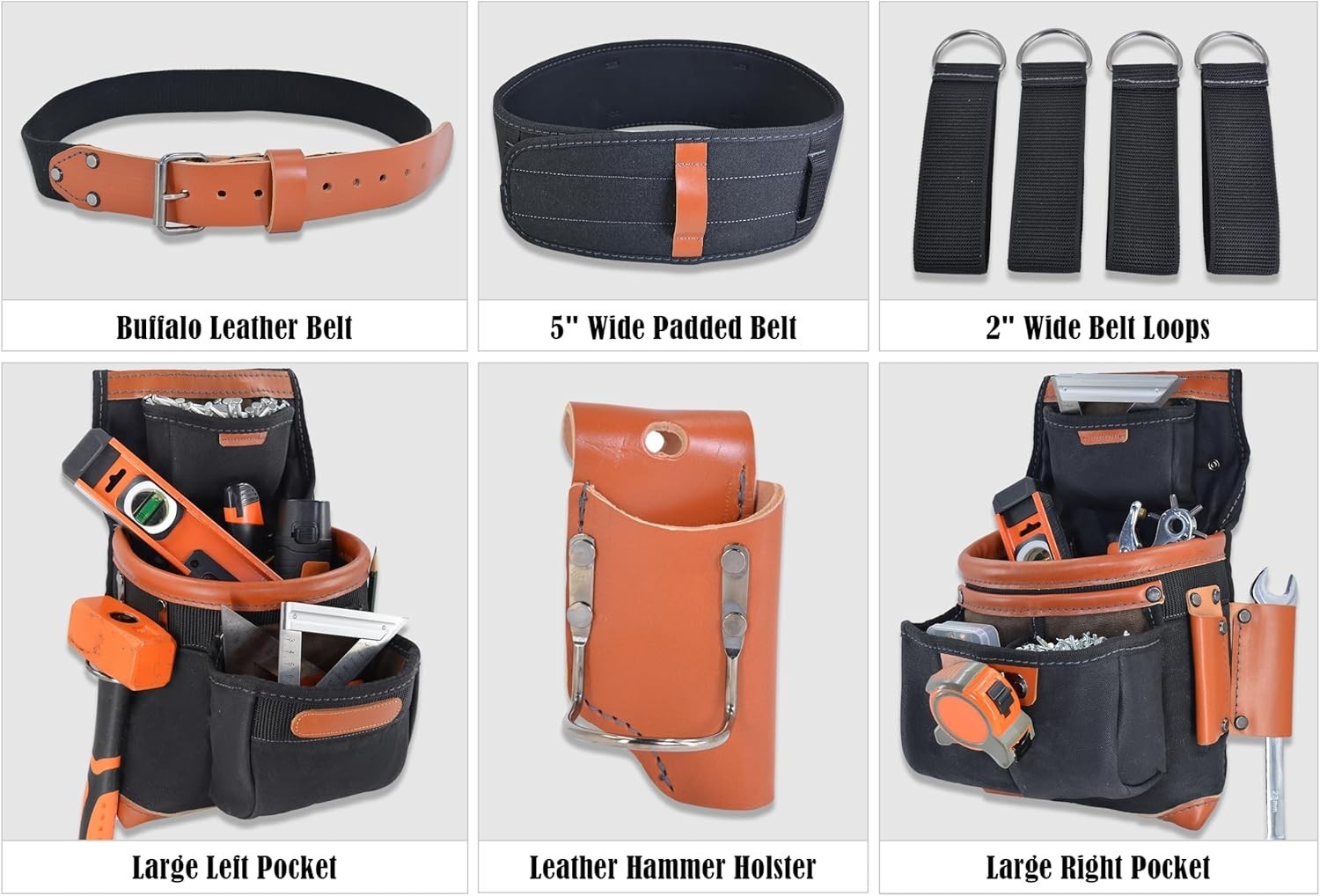 WELKINLAND 22-Pocket Buffalo Leather Tool Belt Bags *NEW*