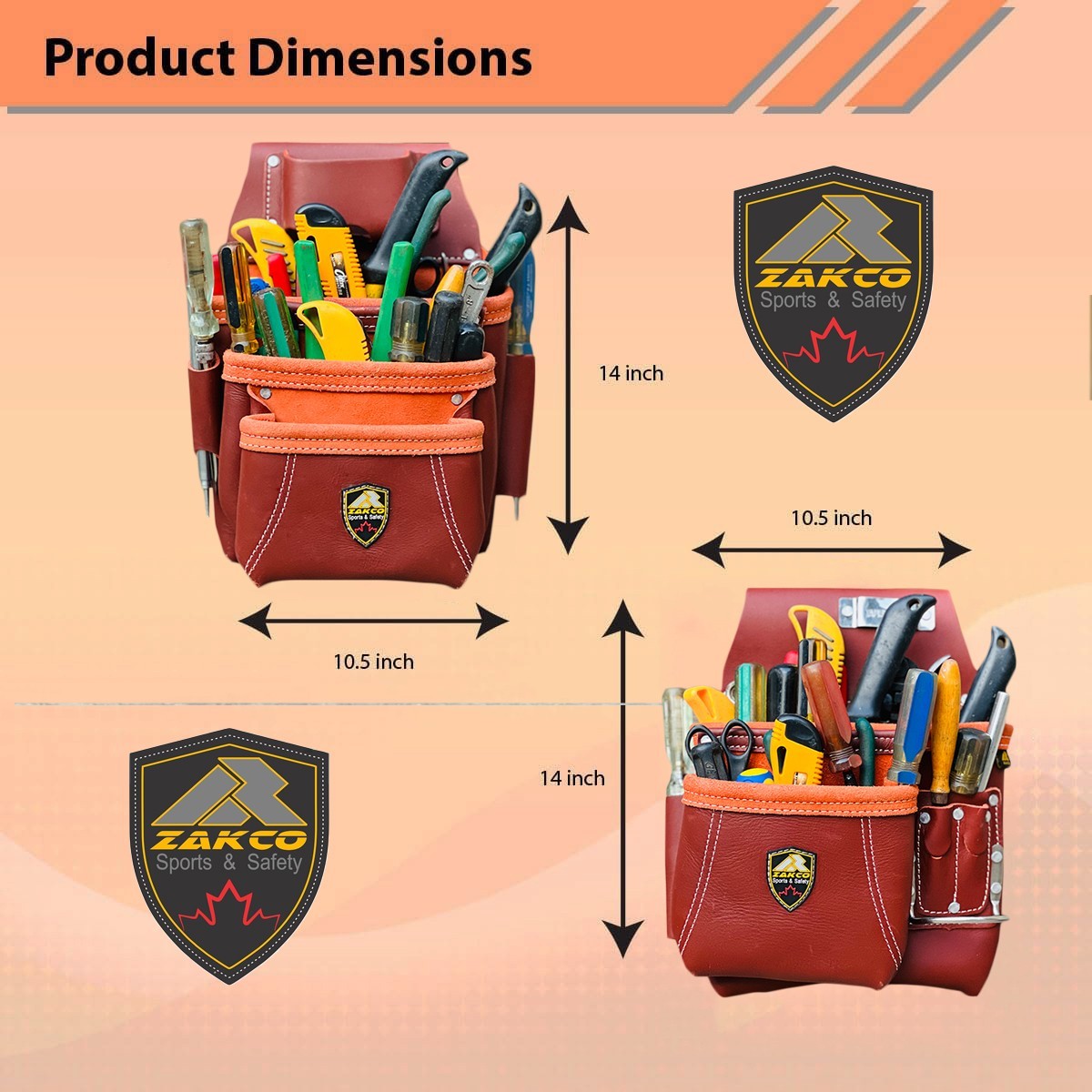 PRO 19 TOP GRAIN LEATHER FRAMER CARPENTER FASTENER TOOL BAG BELT TOOL RIG SET