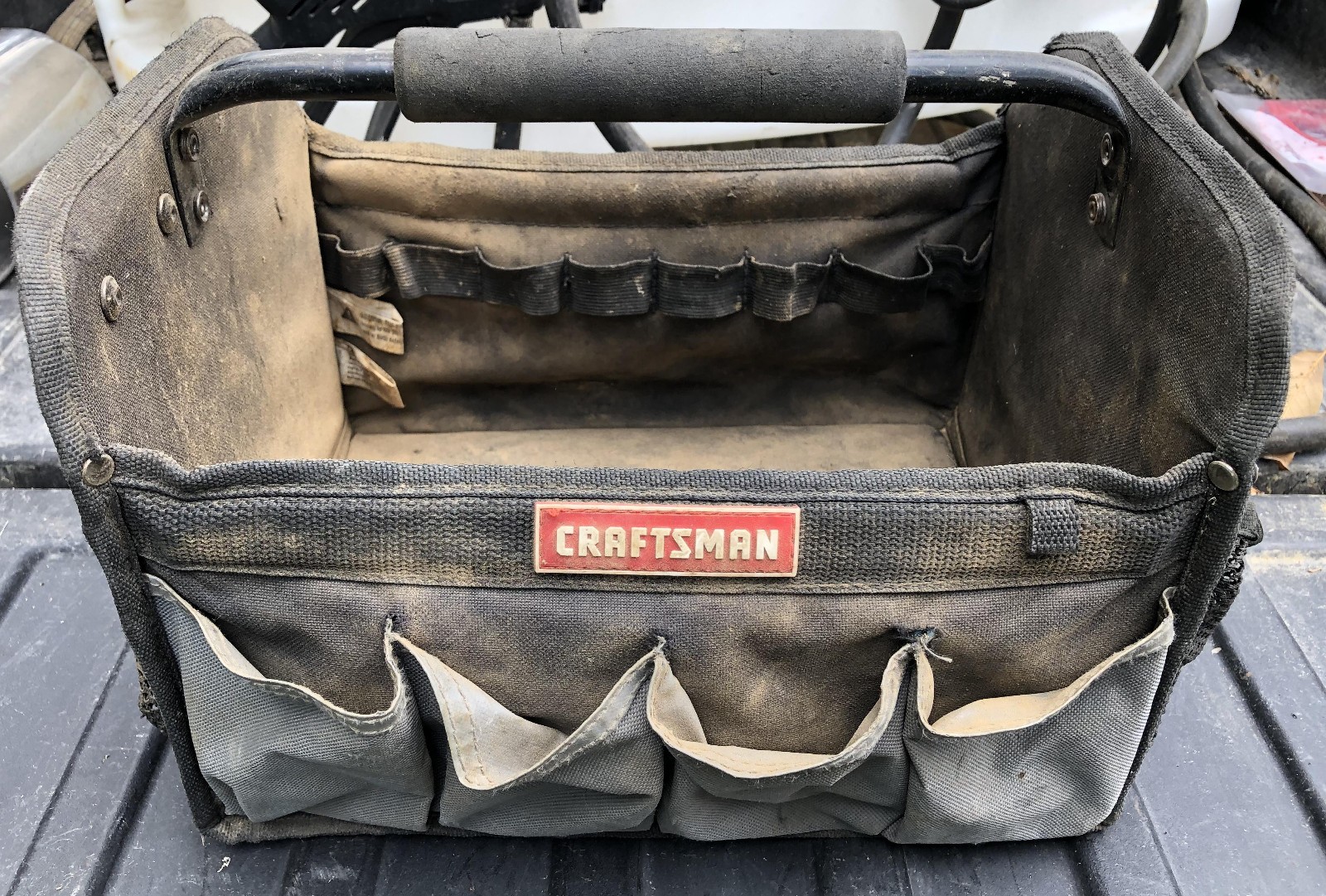 Craftsman Heavy Duty Black Contractor 13x9x9 Jobsite Tool Bag tote caddy 37548