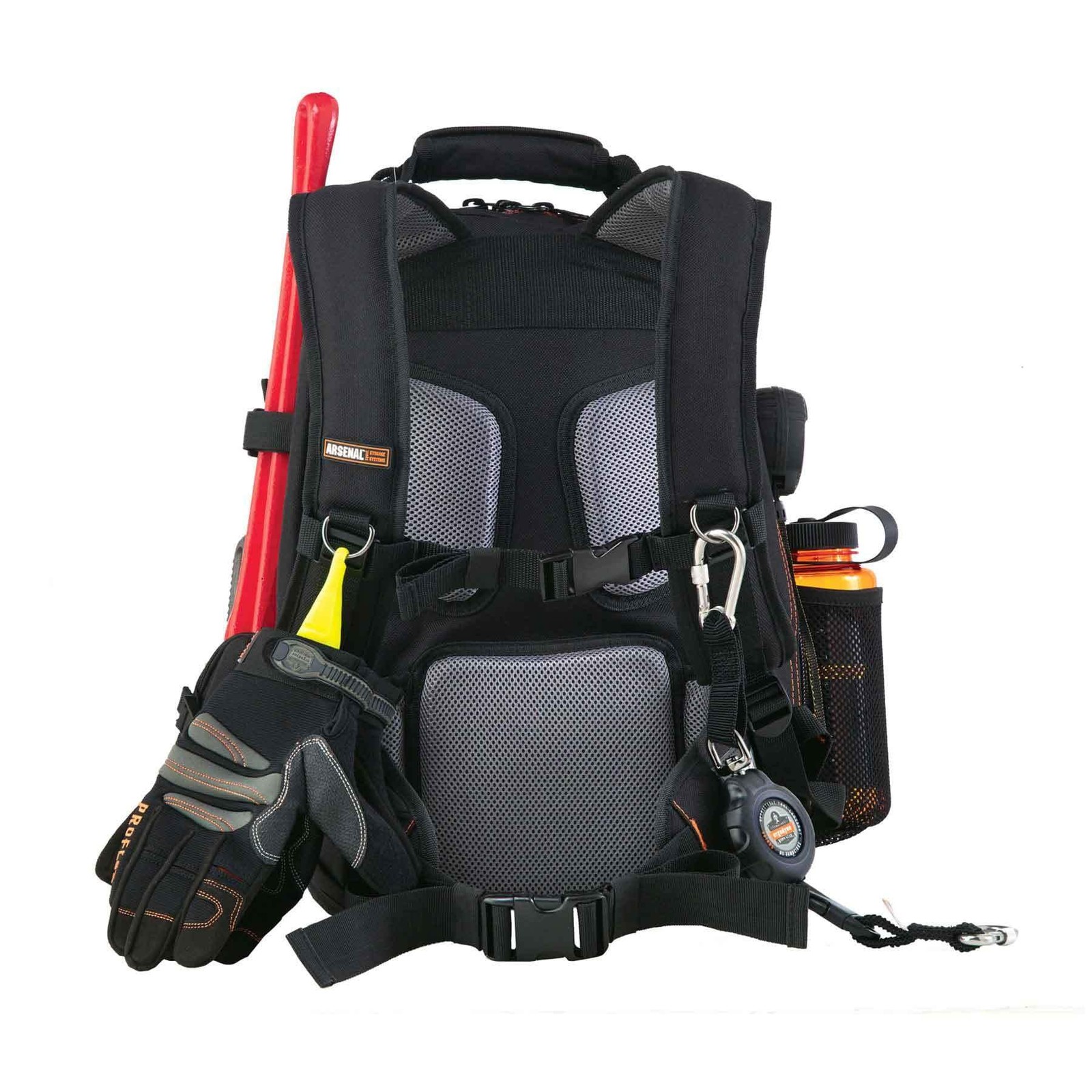 Arsenal 5843 Tool Backpack Dual Compartments,Black,Regular