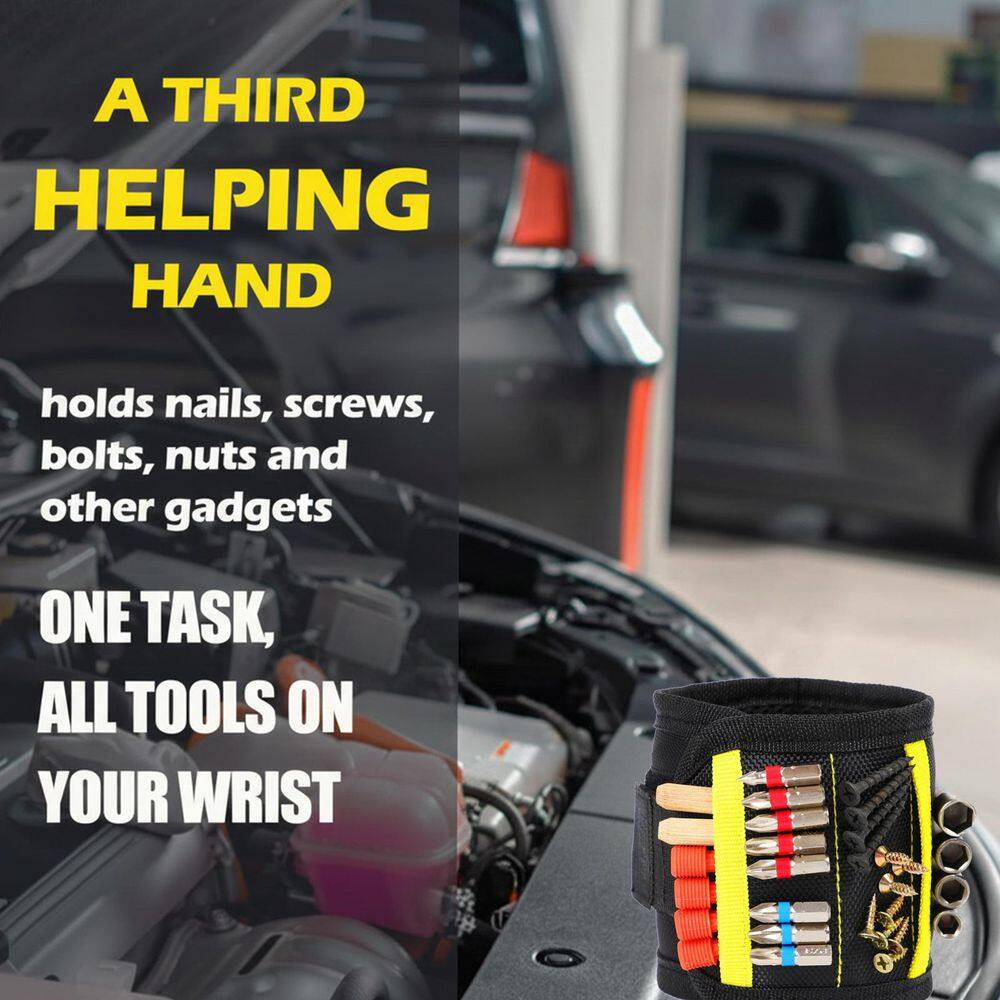 Magnetic Wristband Polyester Tool Organizer for Screws Drill Bits Nails Cool Gad