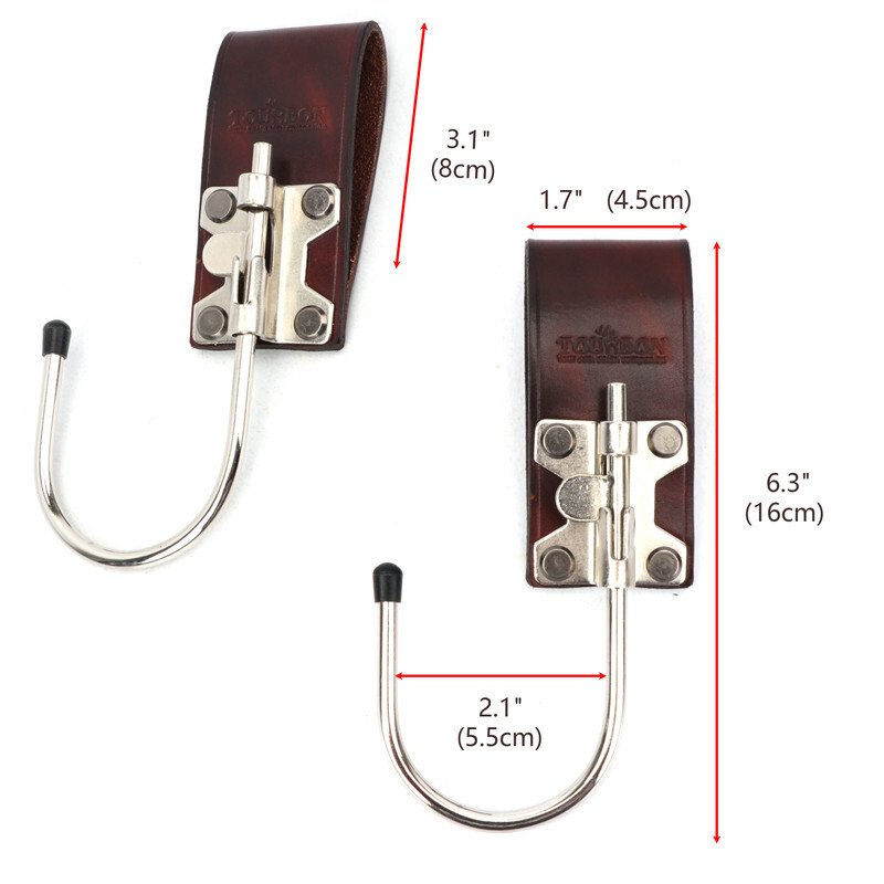 TOURBON Leather Tool Holster J Style Hook Power Drill Holder fit 3″ Width Belt