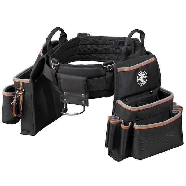 Klein Tools 55429 Black Ballistic Nylon Tool Belt, 26 Pockets, 55429