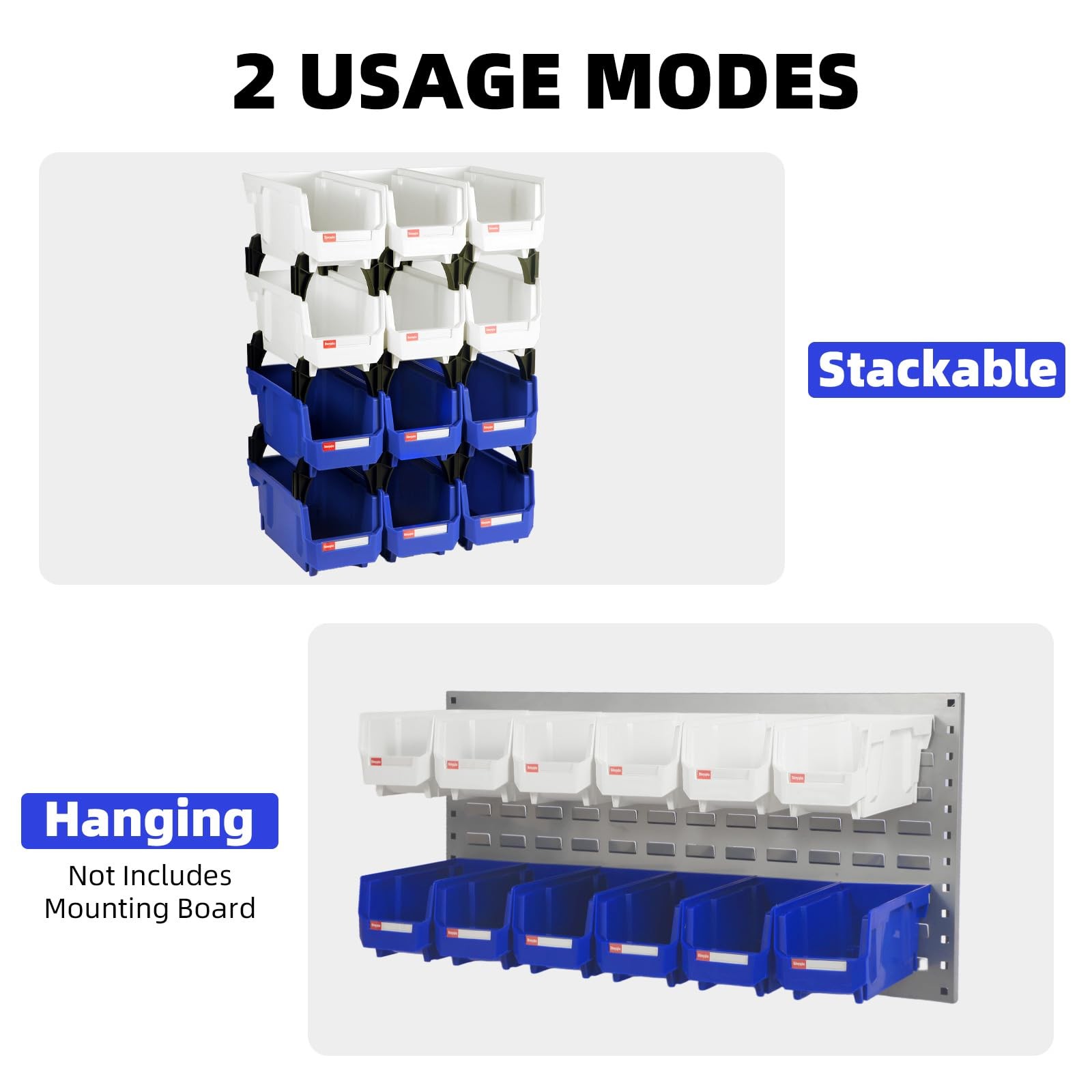 Stackable Storage Bins 12 Pack (11x5x5 Inch), Plastic Stackable Storage Organ…