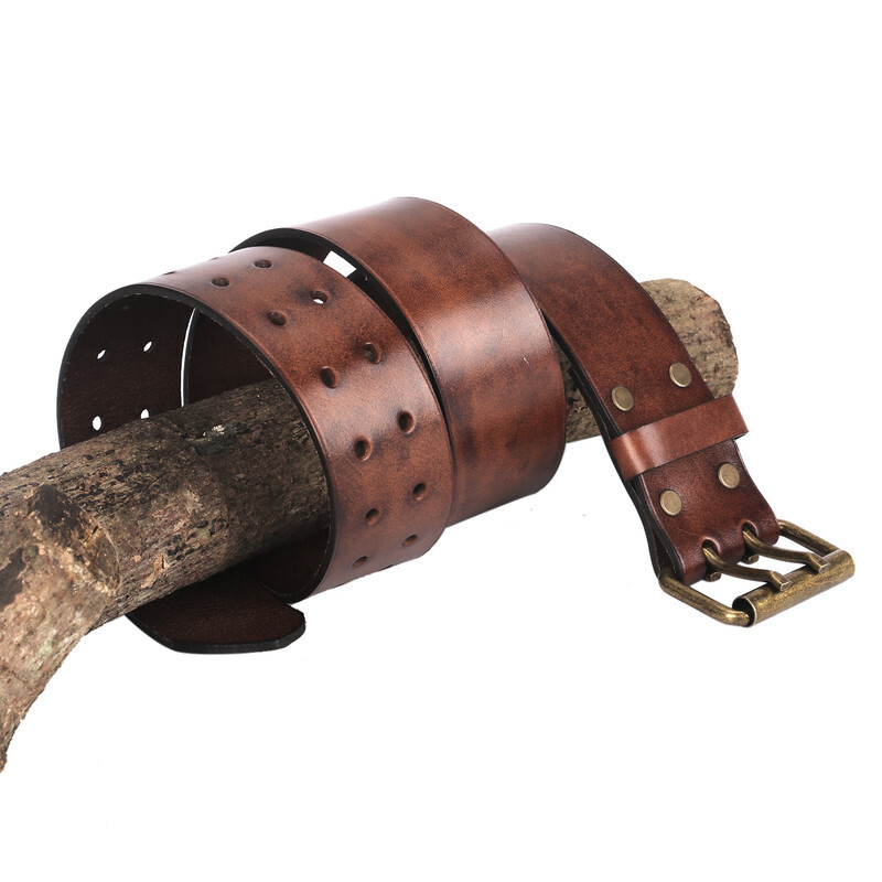TOURBON Leather Tool Carry Workshop Belt 2in Wide Holster Hold Rig Belt