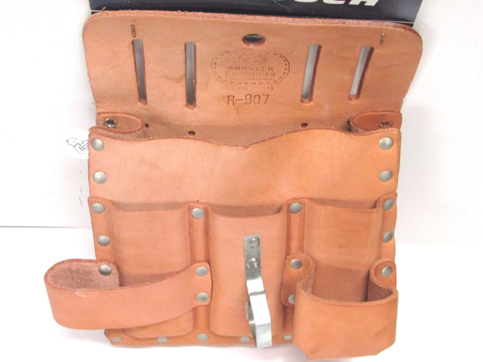 NEW! ROOSTER LEATHER TOOL POUCH, 4-POCKET, #R-907
