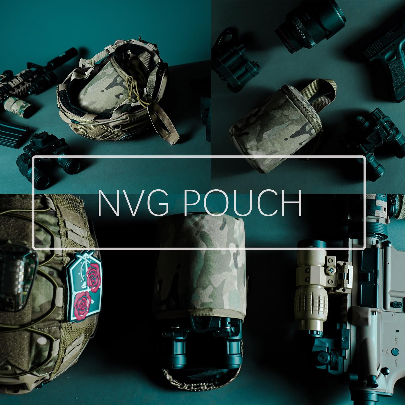 Lonloke Tactical NVG Pouch，MOLLE Night Vision Carrying Case，Soft Padded MC
